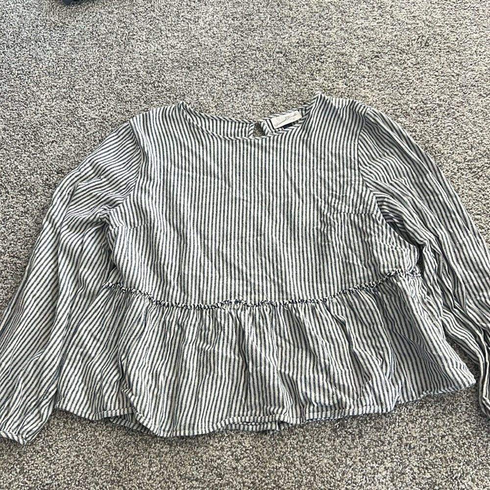 Striped peplum top